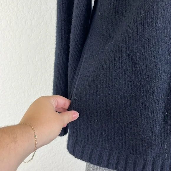 Prada AW14 Wool Fox Fur Collar A Line Sweater Knit Cardigan Sweater